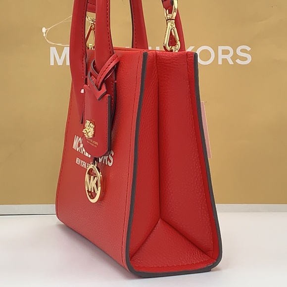 MICHAEL KORS MIRELLA SMALL SHOPPER TOP ZIP XBODY BRIGHT RED COLOR - Picture 9 of 16